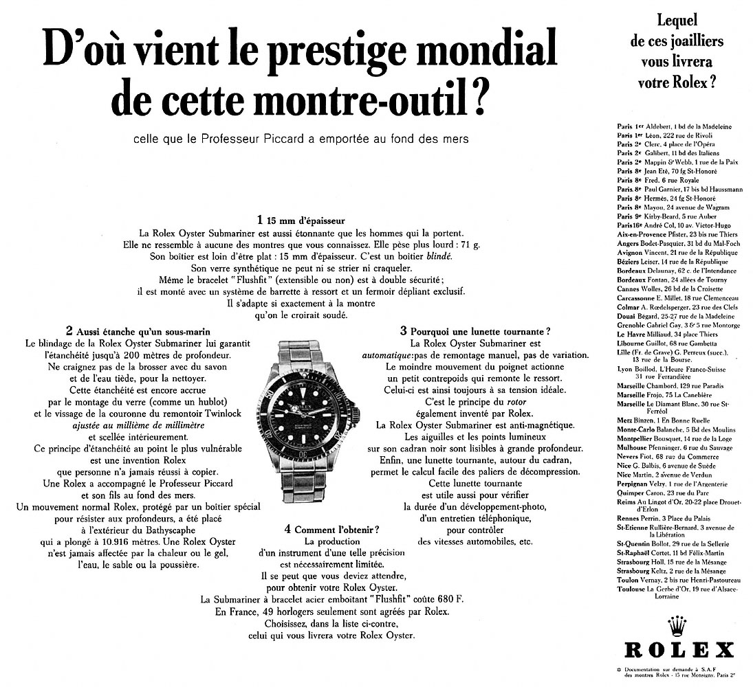 Advert Rolex 1965
