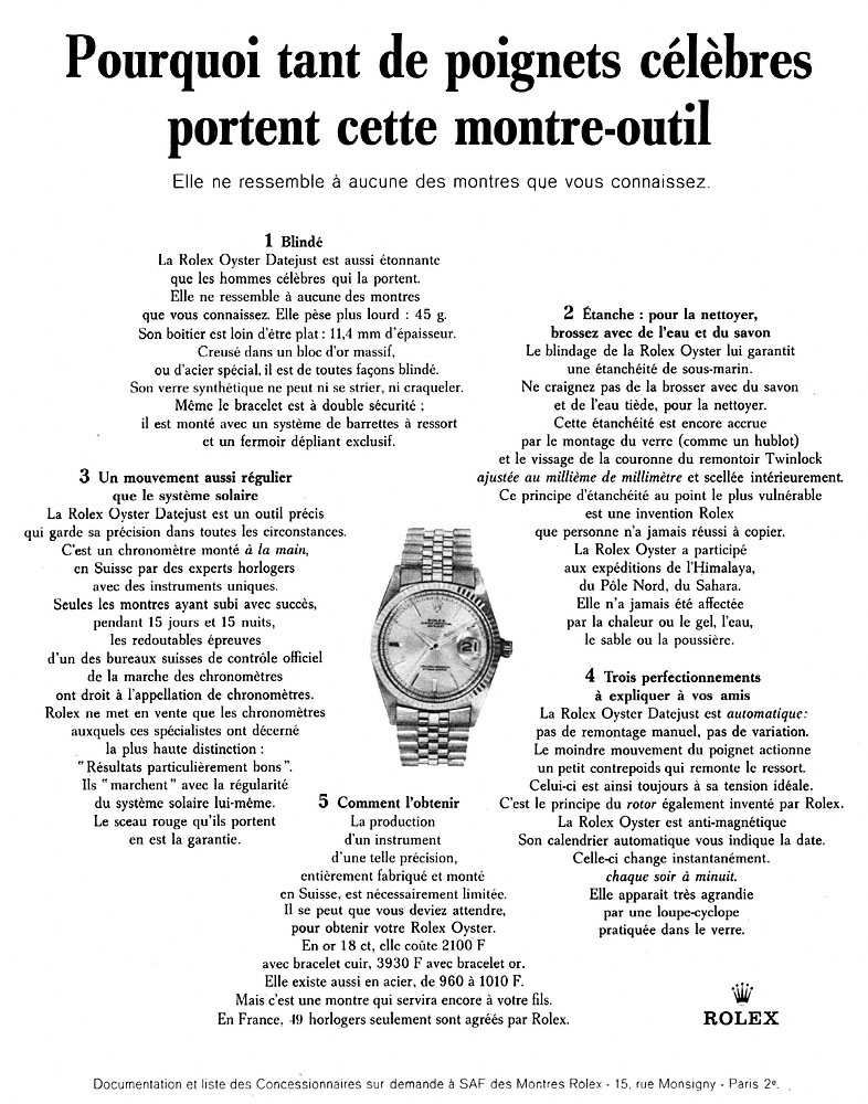 Advert Rolex 1965