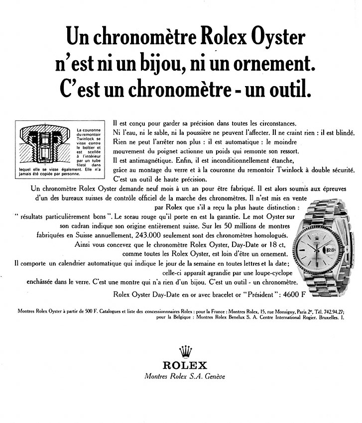 Advert Rolex 1966