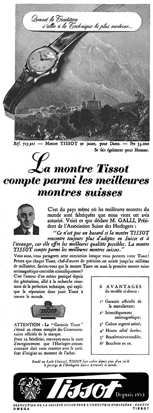 Advert Tissot 1951