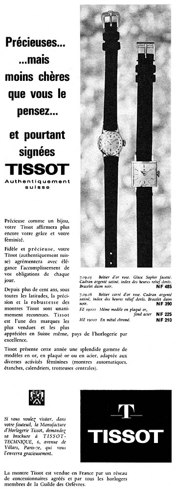 Advert Tissot 1962