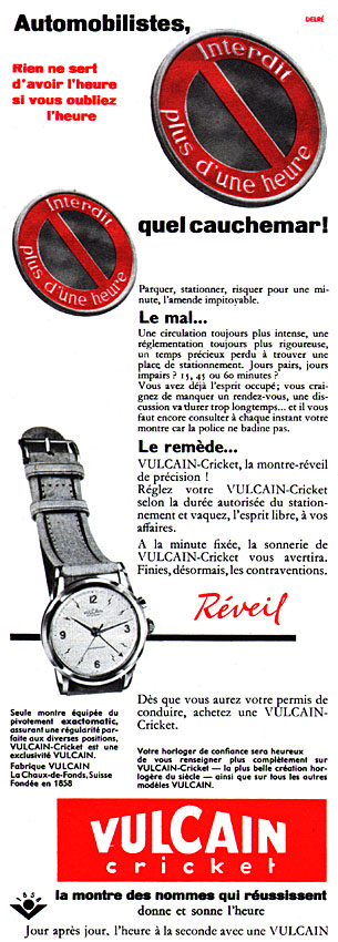 Advert Vulcain 1956