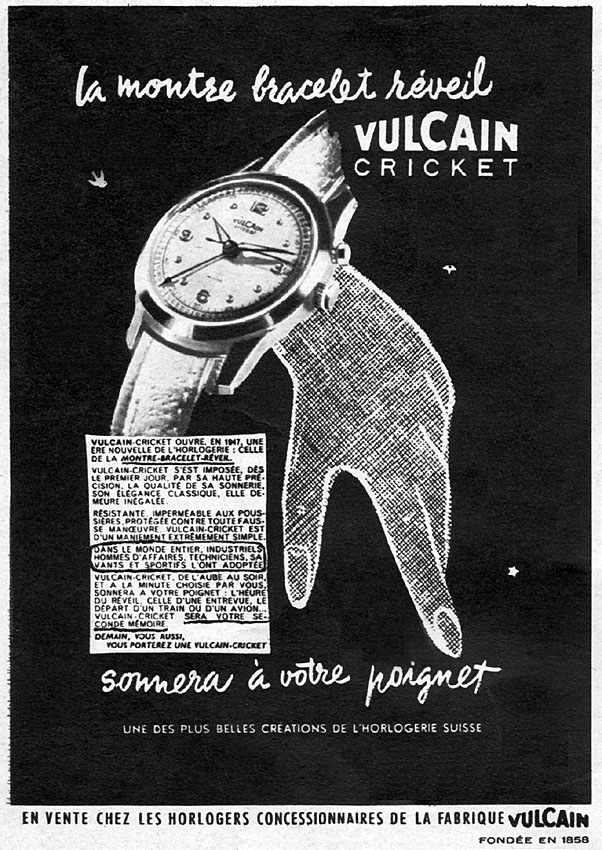 Advert Vulcain 1950