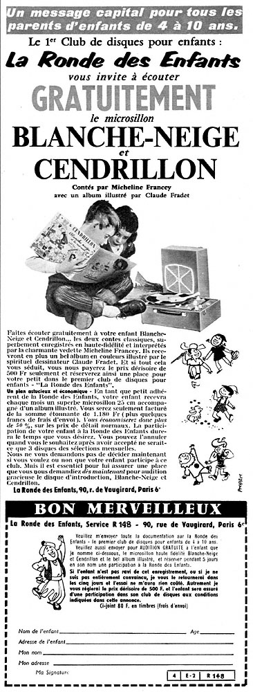 Advert Clubs Disques 1959