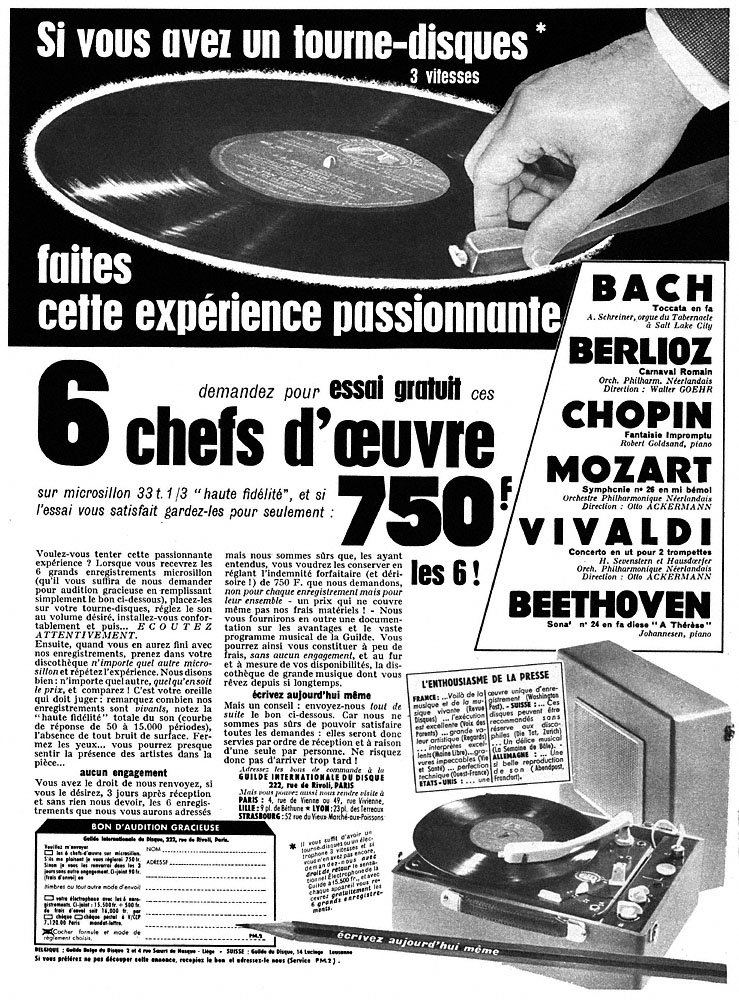 Advert Guilde Int. du disque 1957