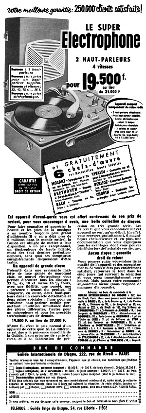 Advert Guilde Int. du disque 1958