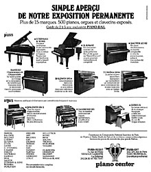 Advert Piano Center 1974