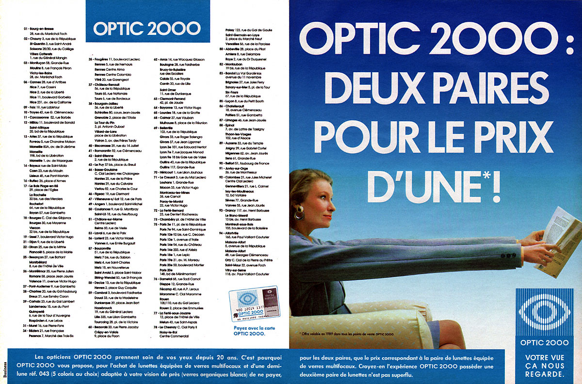 Advert Optic 2000 1989