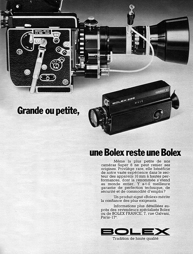 Advert Bolex 1972