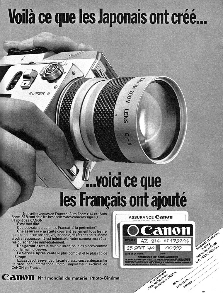 Advert Canon 1970