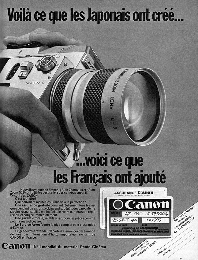 Advert Canon 1970
