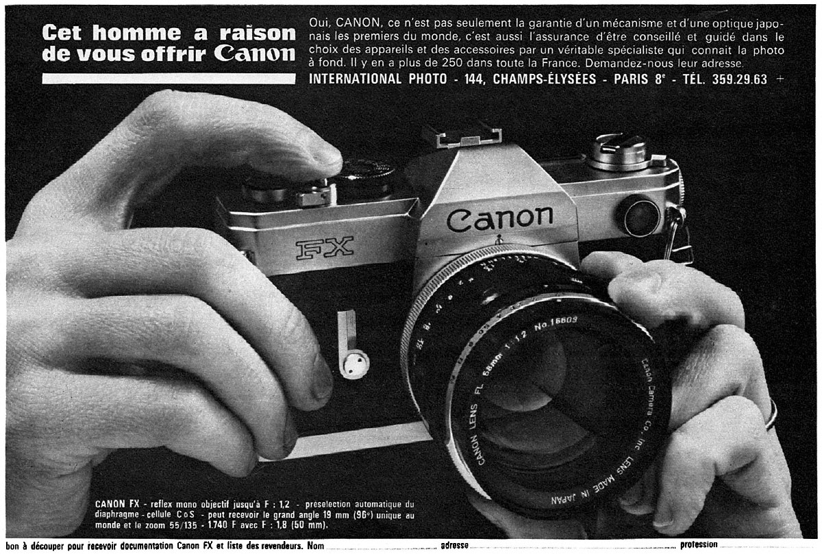 Advert Canon 1965