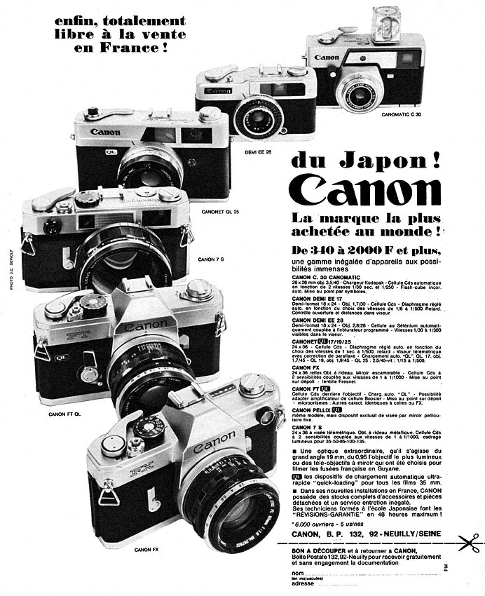 Advert Canon 1968