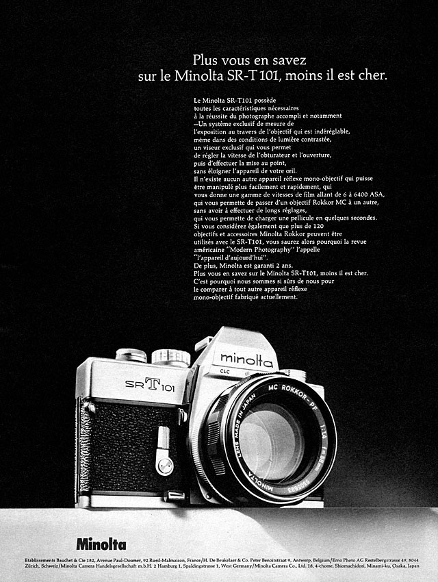 Advert Minolta 1970