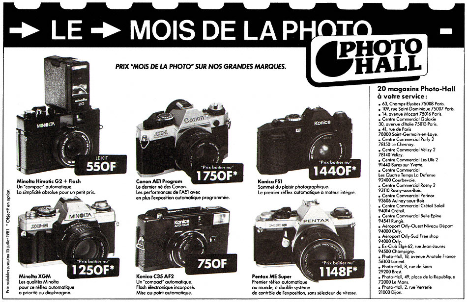 Advert Photo-Hall 1981