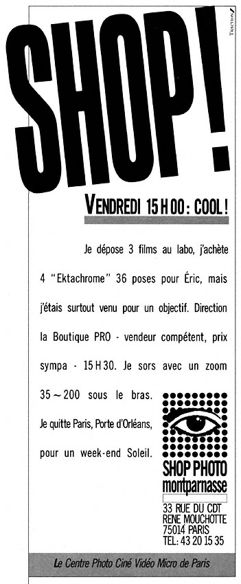 Advert Shop Photo 1986