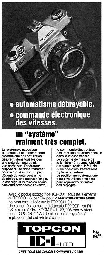 Advert Topcon 1974