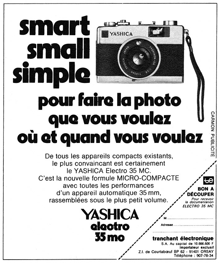 Advert Yashica 1973