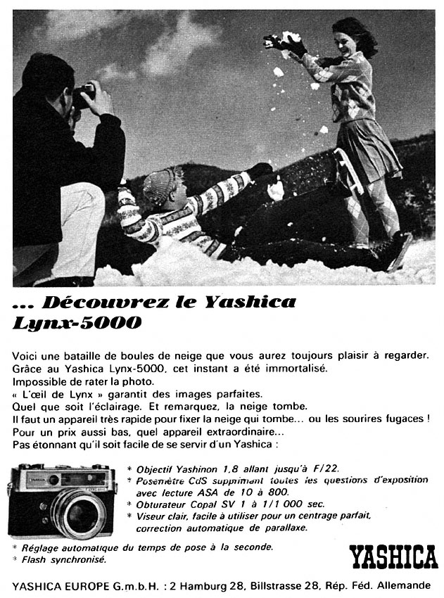 Advert Yashica 1966