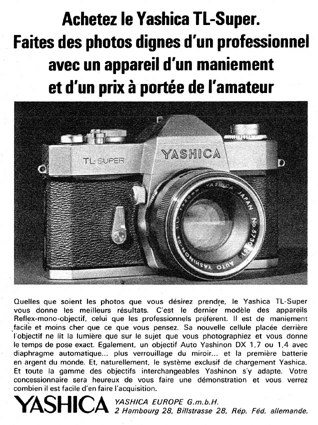 Advert Yashica 1967