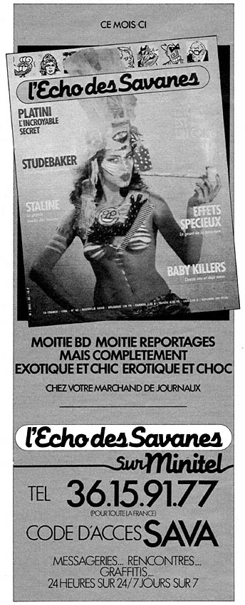 Advert Echo des Savanes 1986