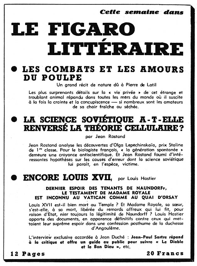 Advert Le Figaro 1951