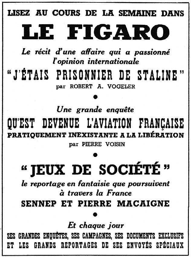 Advert Le Figaro 1952