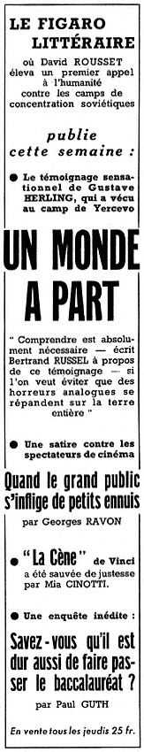 Advert Le Figaro 1952