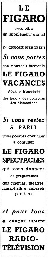 Advert Le Figaro 1952