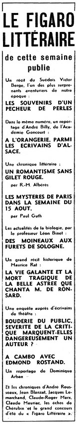 Advert Le Figaro 1952