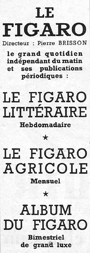Advert Le Figaro 1953