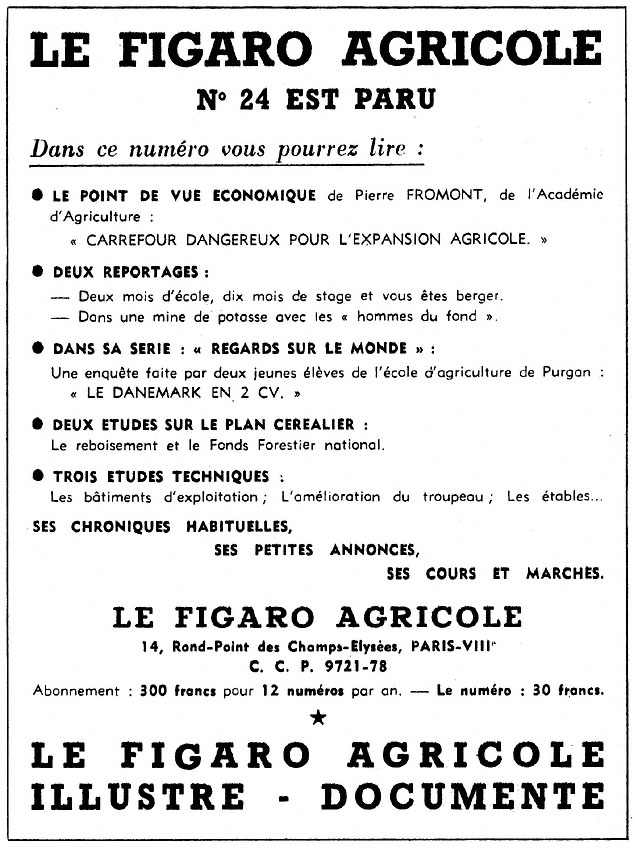 Advert Le Figaro 1953