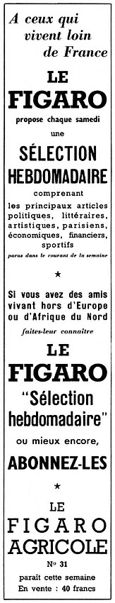 Advert Le Figaro 1954