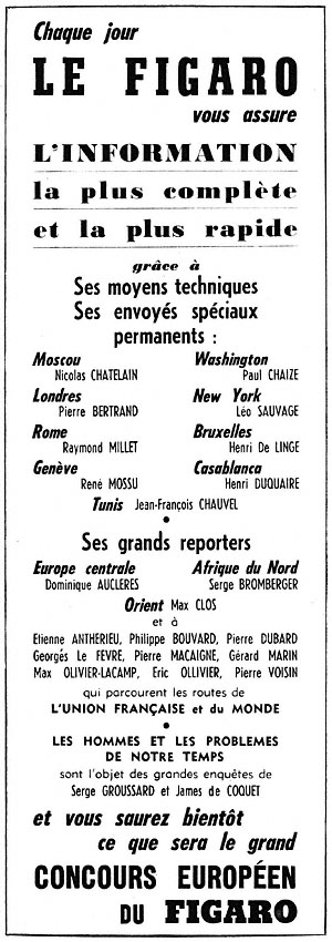 Advert Le Figaro 1958