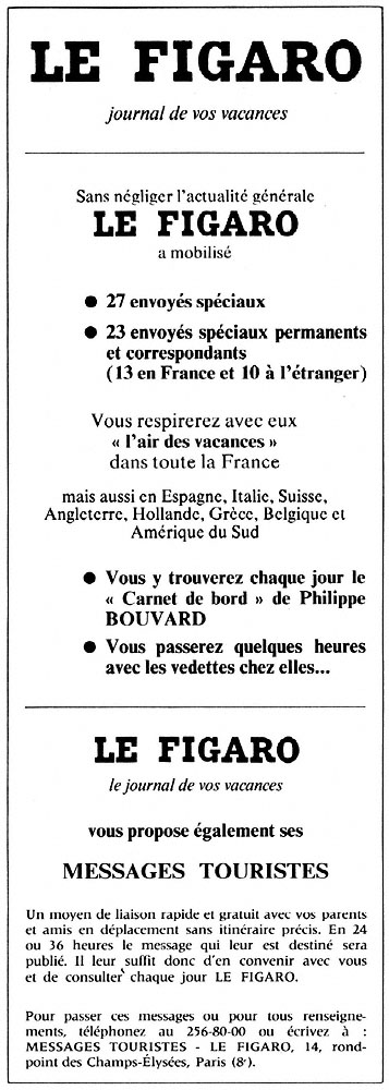 Advert Le Figaro 1966