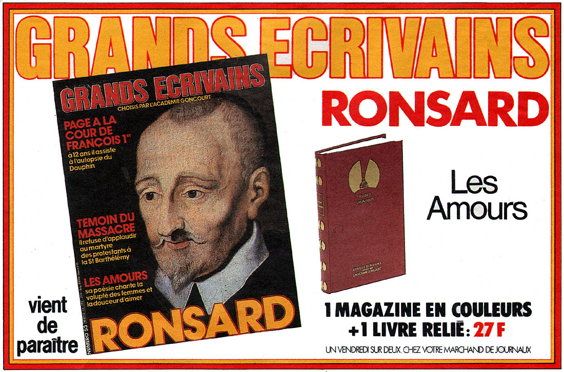 Advert Grands crivains 1986