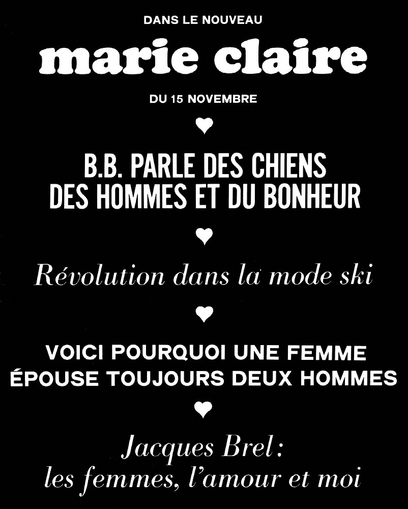 Advert Marie Claire 1966