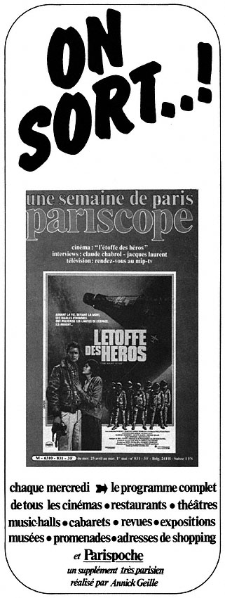 Advert Pariscope 1984