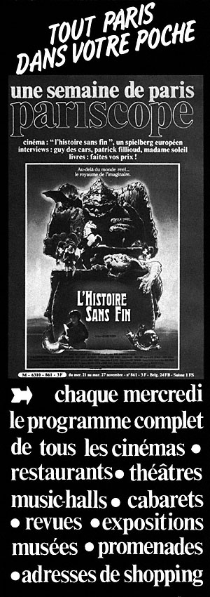 Advert Pariscope 1984