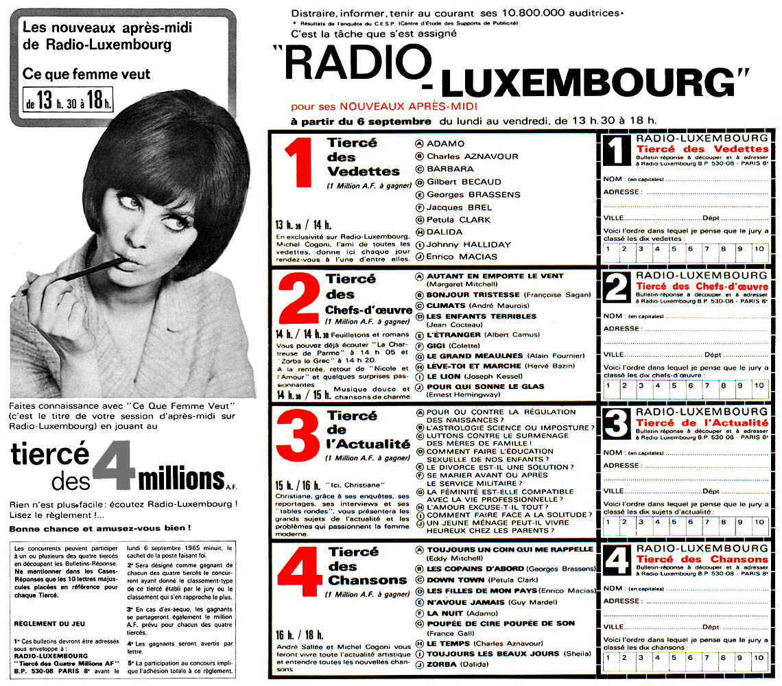 Advert Radio Luxembourg 1965