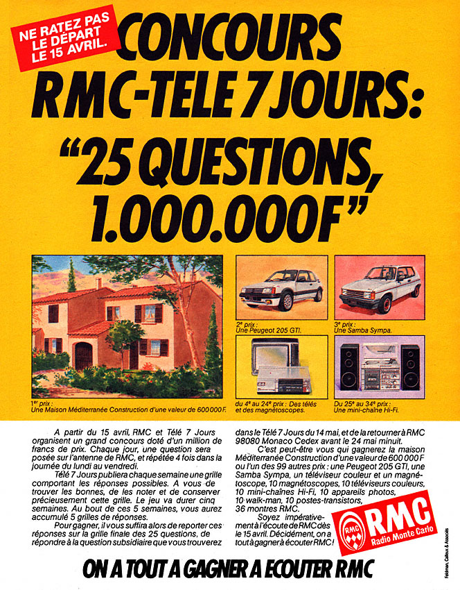 Advert Radio Monte Carlo 1985