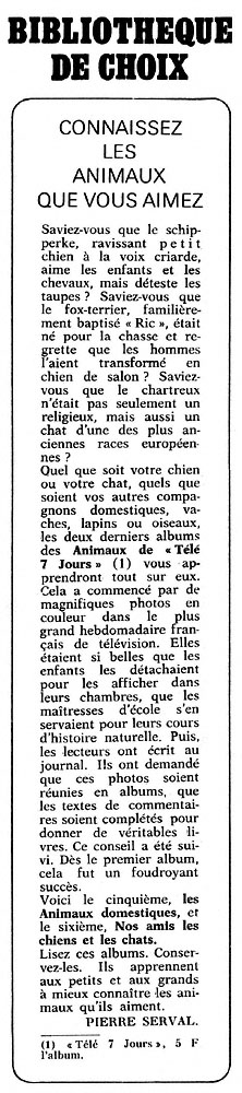 Advert Tele7jours 1970