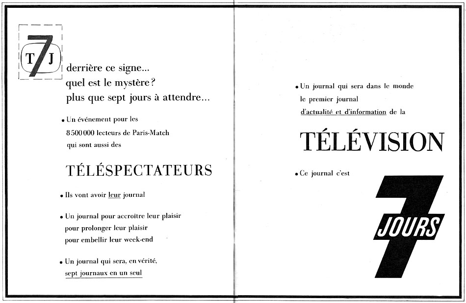 Advert Tele7jours 1960
