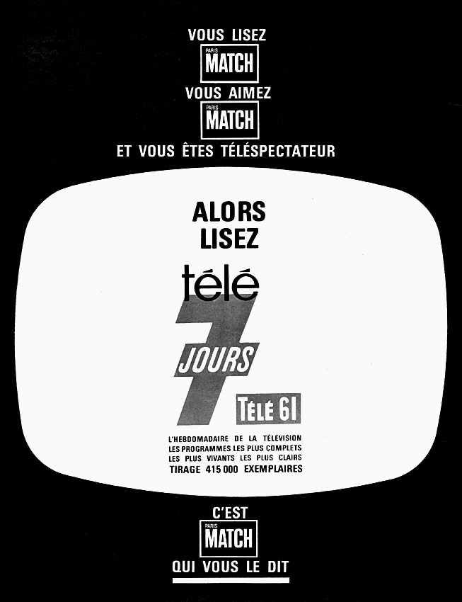 Advert Tele7jours 1961