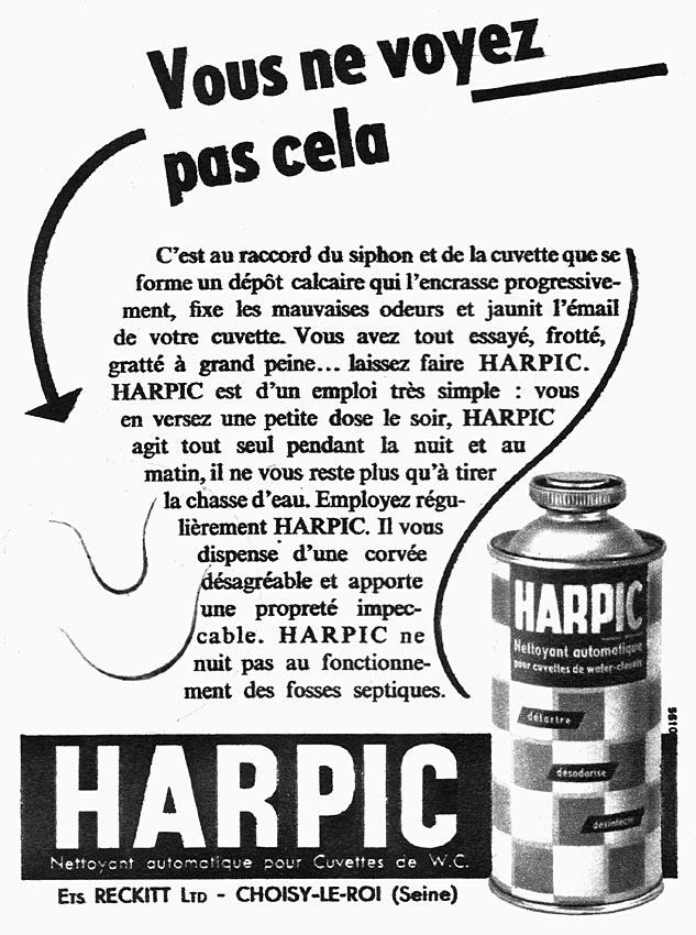 Advert Harpic 1955