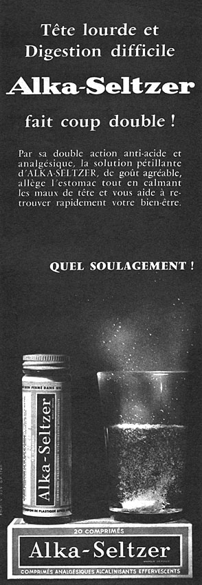 Advert Alka-Seltzer 1962