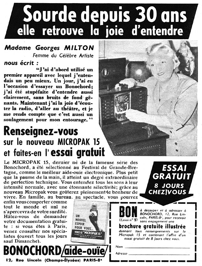 Advert Bonochord 1954