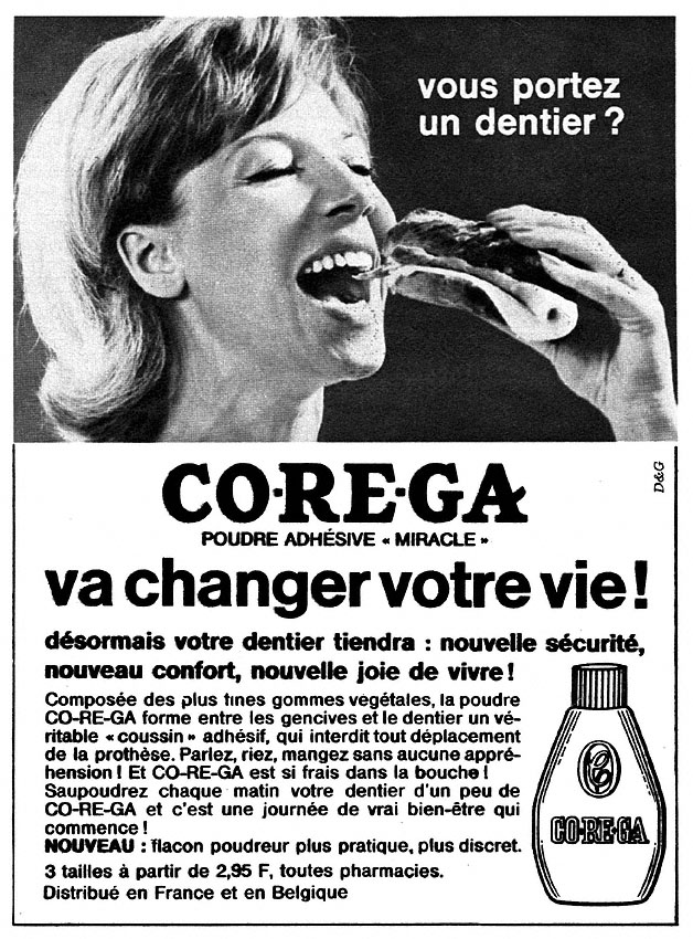 Advert Corega 1966