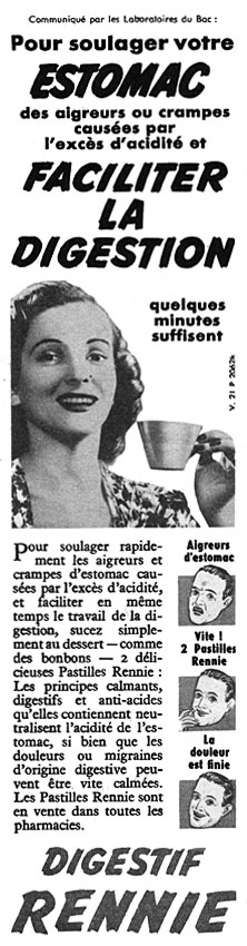 Advert Rennie 1954