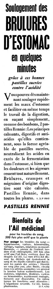 Advert Rennie 1959